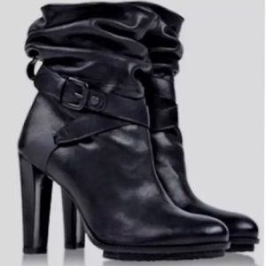 Stuart Weitzman Belted Leather High Heel Boots